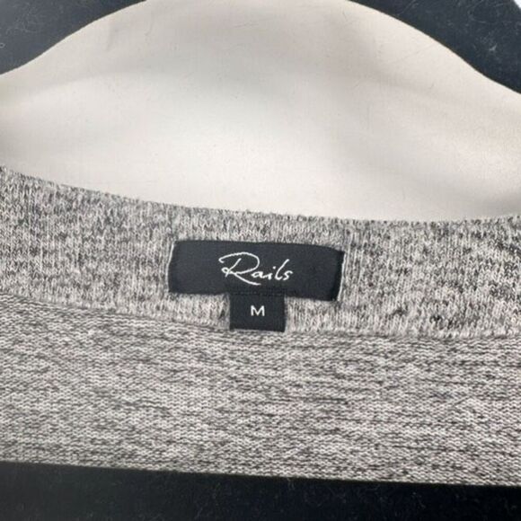 Rails Women's Knit V-Neck Long Sleeve Pullover Sweater Leigh Melange Gray Medium - Picture 3 of 10